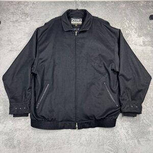 Zero Restriction Cashmere Bomber Jacket Black Full Zip XXL Quiet Luxury Preppy